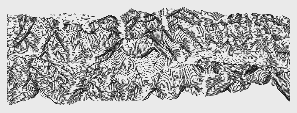 Ridge map of the Himalayas, centred around Mt Everest